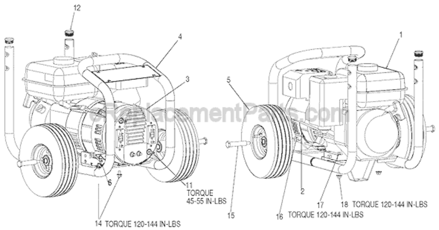 Page A Diagram and Parts List for PH350IS Type 0 Porter Cable Generator